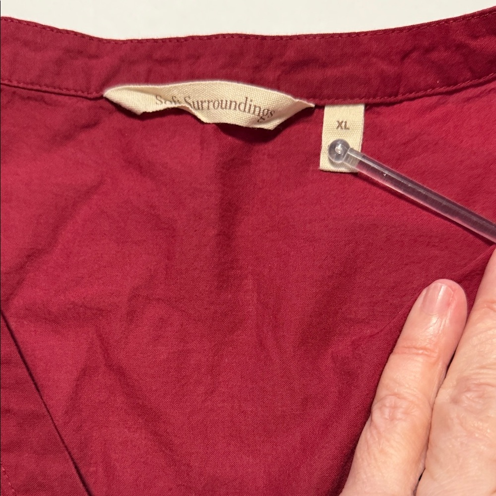 Soft Surroundings Trella Intricate Eyelet Burgundy Lace Women's Tunic Cotton XL - Picture 9 of 14